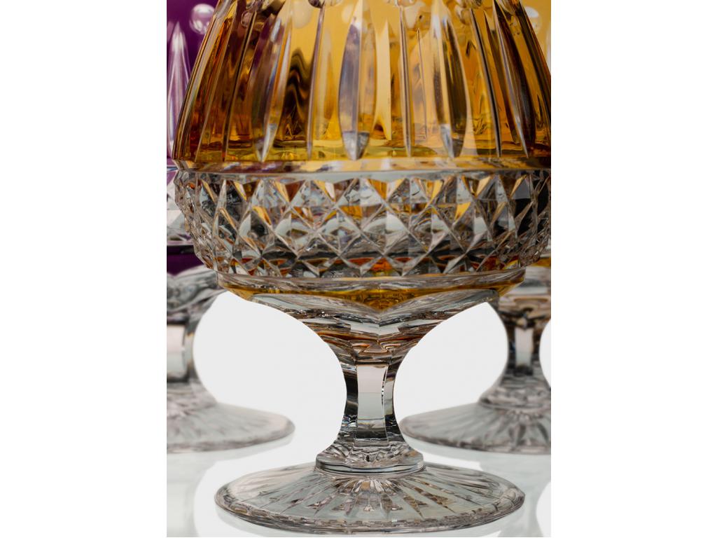 Faberge Xenia crystal glass set for brandy 6 pieces