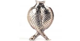 Silver Plated Crystal Vase Christofle Fish