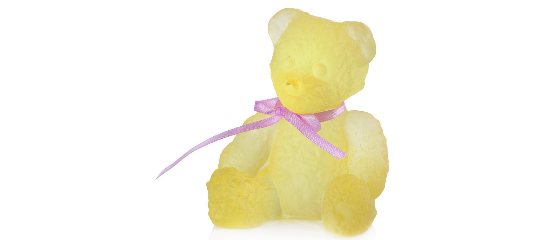 Кришталева фігурка Daum Міні-ведмедик жовтого кольору big