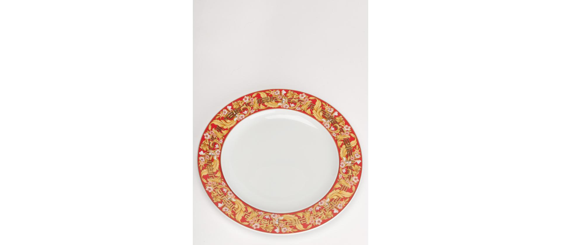 Dinner plate Rosenthal Versace Bright Christmas with contrast piping 22cm big