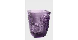 Lalique Pivoines vase in purple