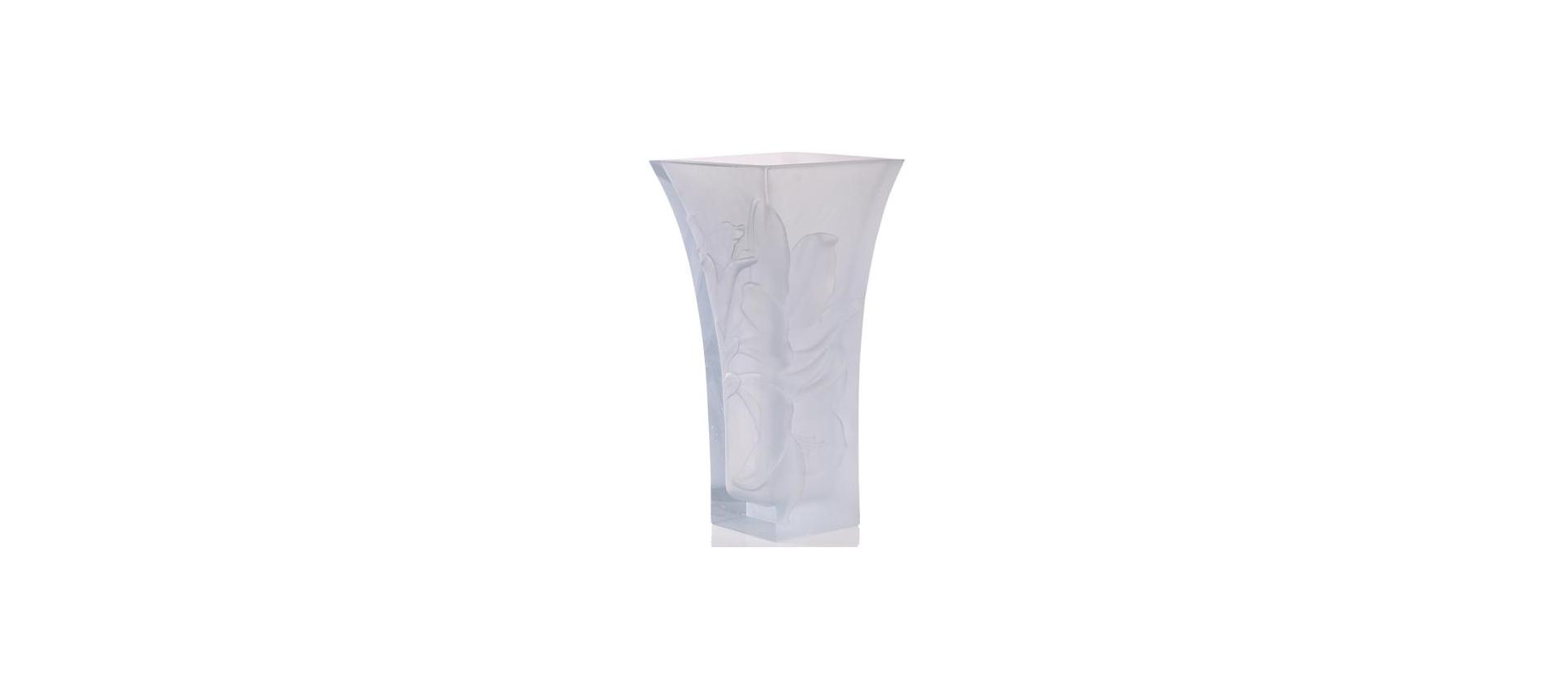 Crystal vase Daum Lys blanc big