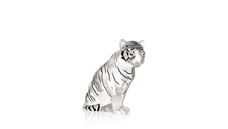 Скульптура большого сидящего тигра 2022 Lalique - content 
