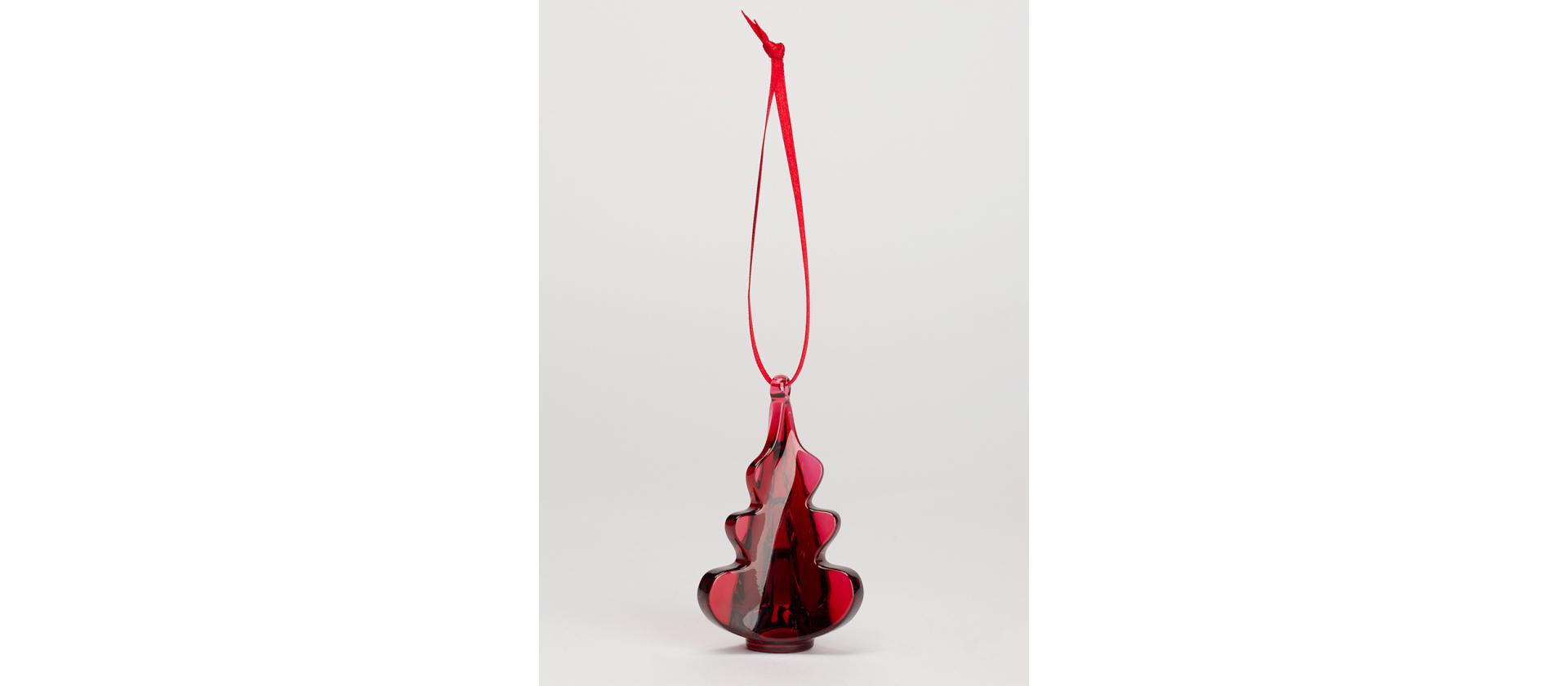 Ялинкова іграшка Baccarat Crystal Ruby Twist червоного кольору big