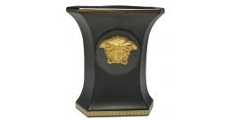 Чорна ваза Rosenthal Versace Gorgona із золотою медузою
