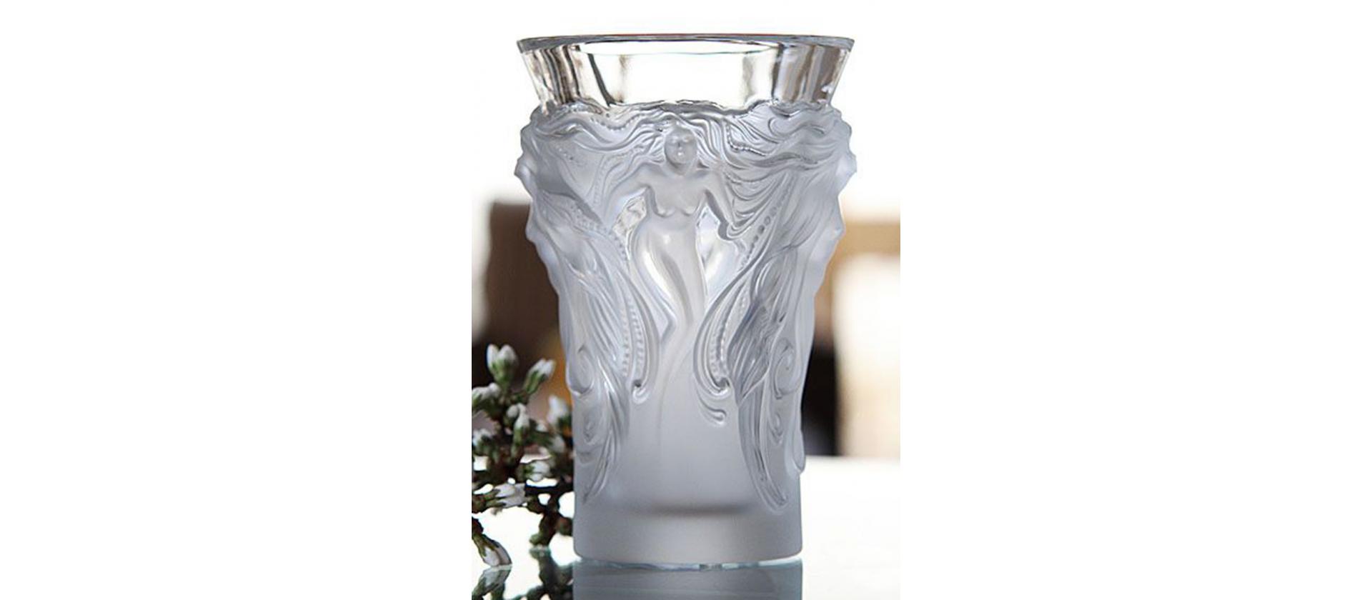 Lalique Fantasia crystal vase big