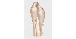 Crystal figurine Lalique Lovebirds with gilding