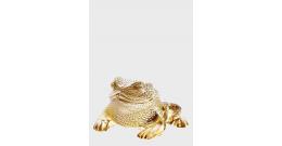 Lalique Gregoire Frog Figurine with Gold Plated