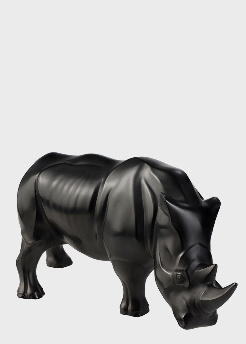 Lalique Rhinoceros Toba 希少色 Amber Lalique France Crystal Toba Rhino Rhinoceros Figurine